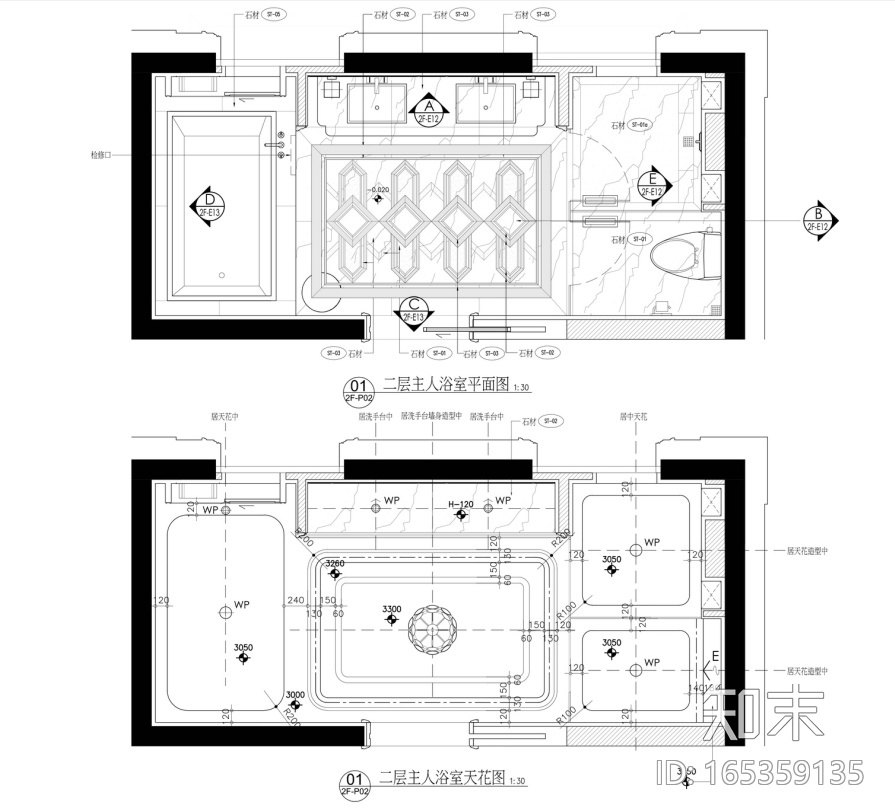 [昆明]新中式3层别墅室内设计施工图（含效果图）施工图下载【ID:165359135】