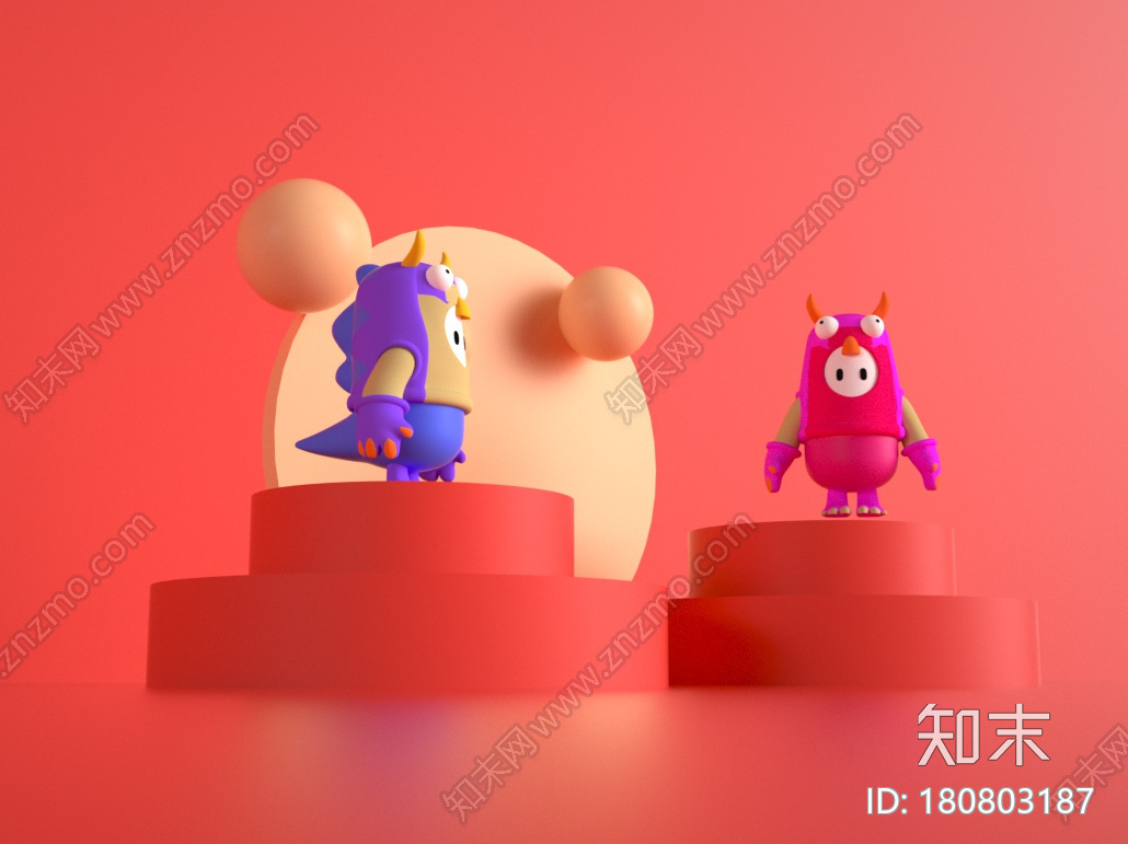 卡通风小怪兽c4dCG模型下载【ID:180803187】