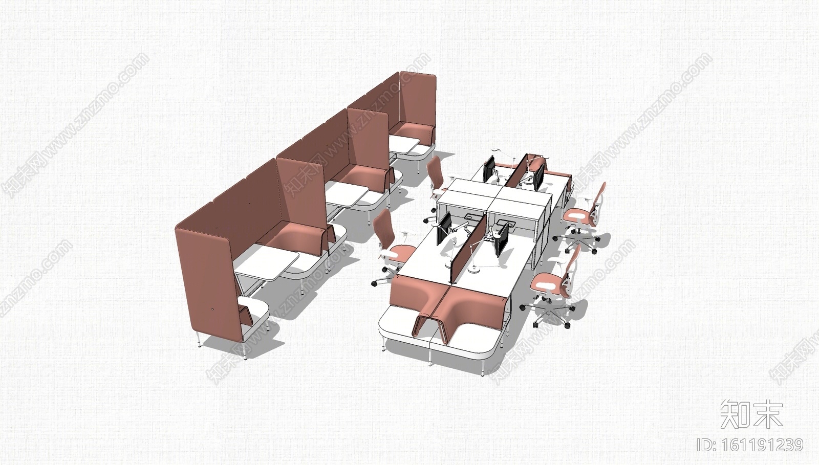 办工桌办工桌办工桌素材SU模型下载【ID:161191239】