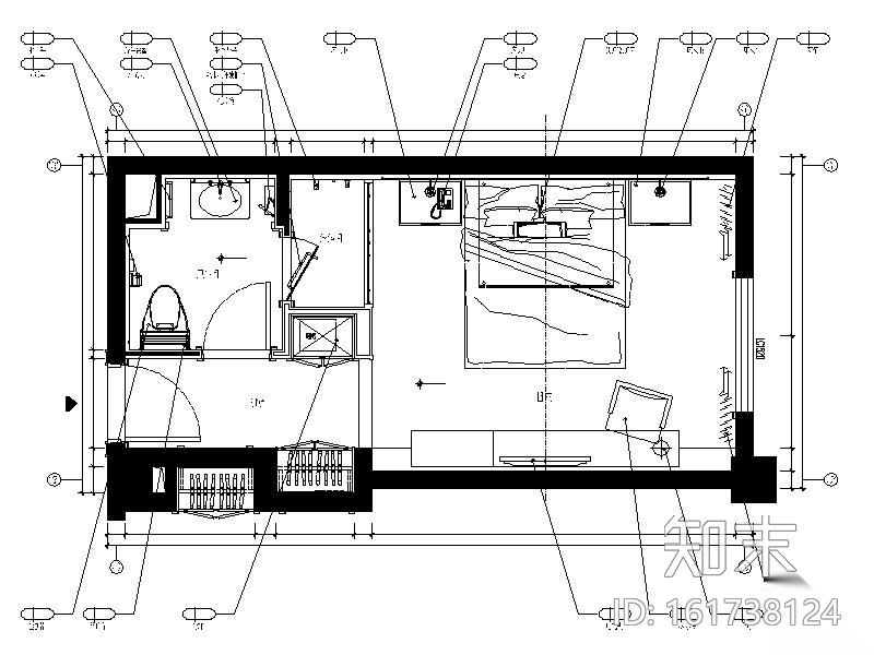 精品酒店A1房型客房设计施工图（含效果图）施工图下载【ID:161738124】