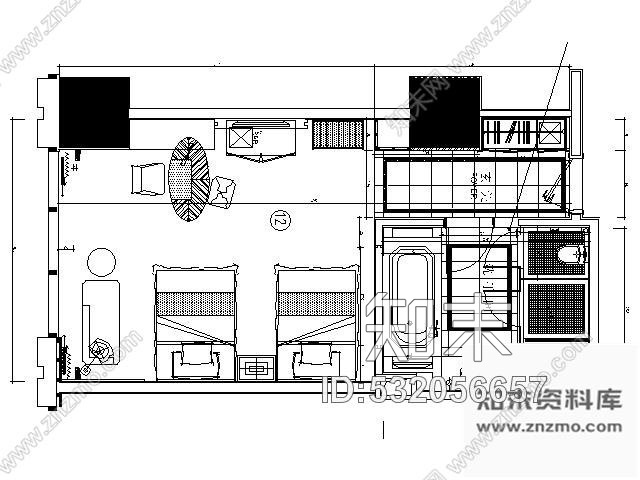 施工图上海五星豪华酒店C12型套房施工图cad施工图下载【ID:532056657】