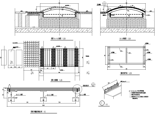 园林景观小品亲水平台、木栈道、景观桥、汀施工图下载【ID:161803103】