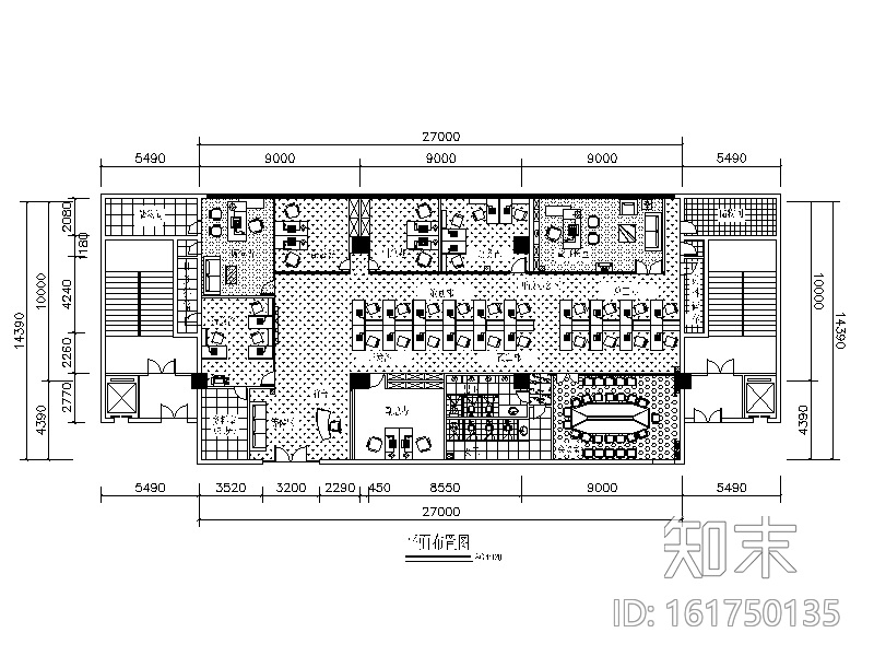 高档房产办公室设计全套CAD施工图施工图下载【ID:161750135】
