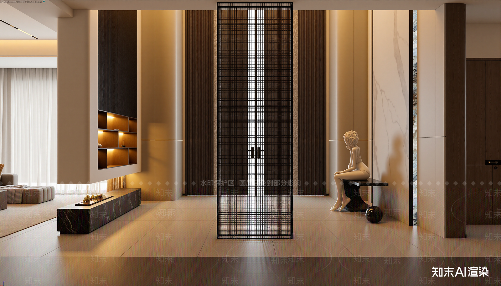 现代家居客厅3D模型下载【ID:1222054621】