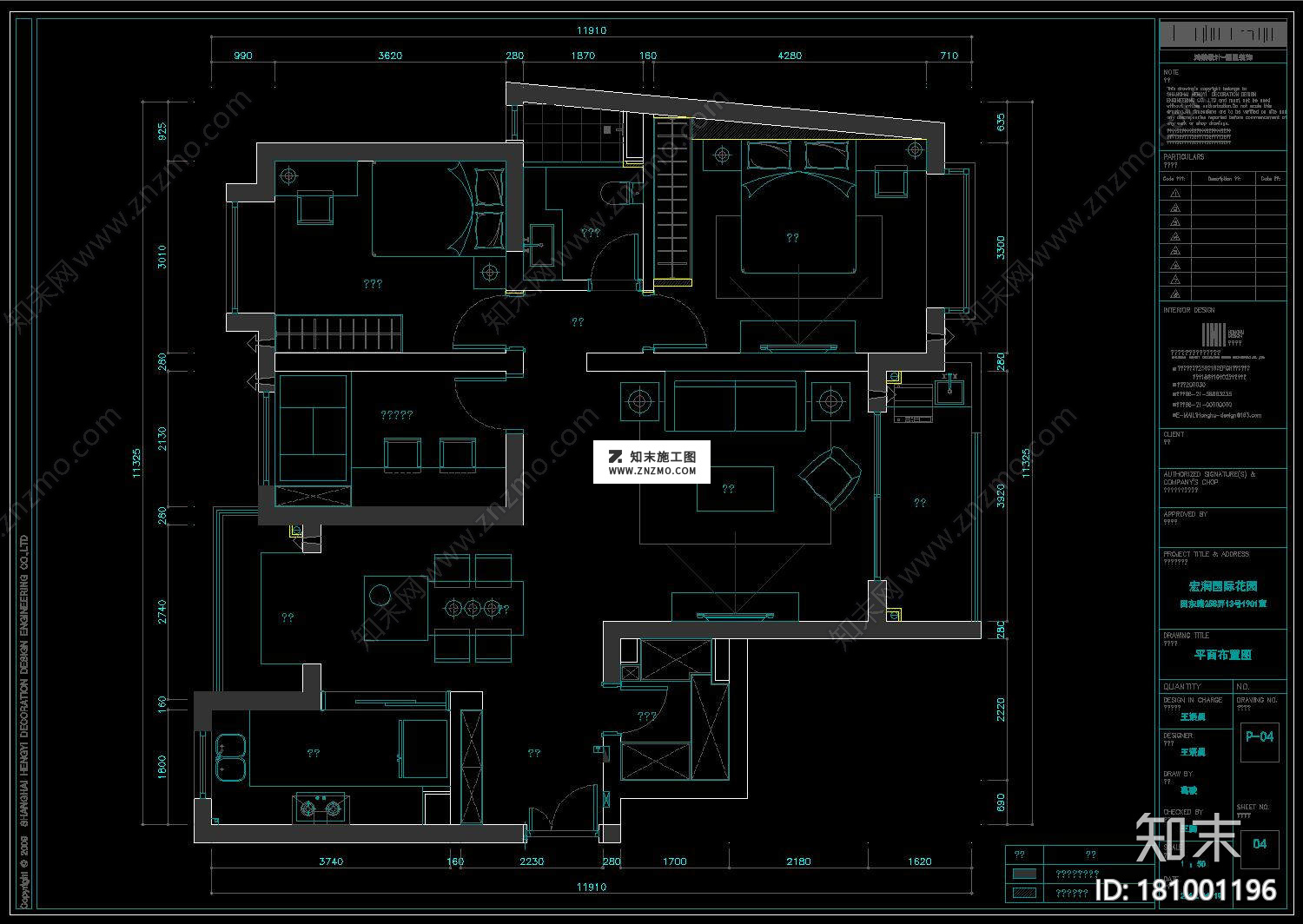 简美宏润国际花园施工图实景图，CAD建筑图纸免费下载施工图下载【ID:181001196】