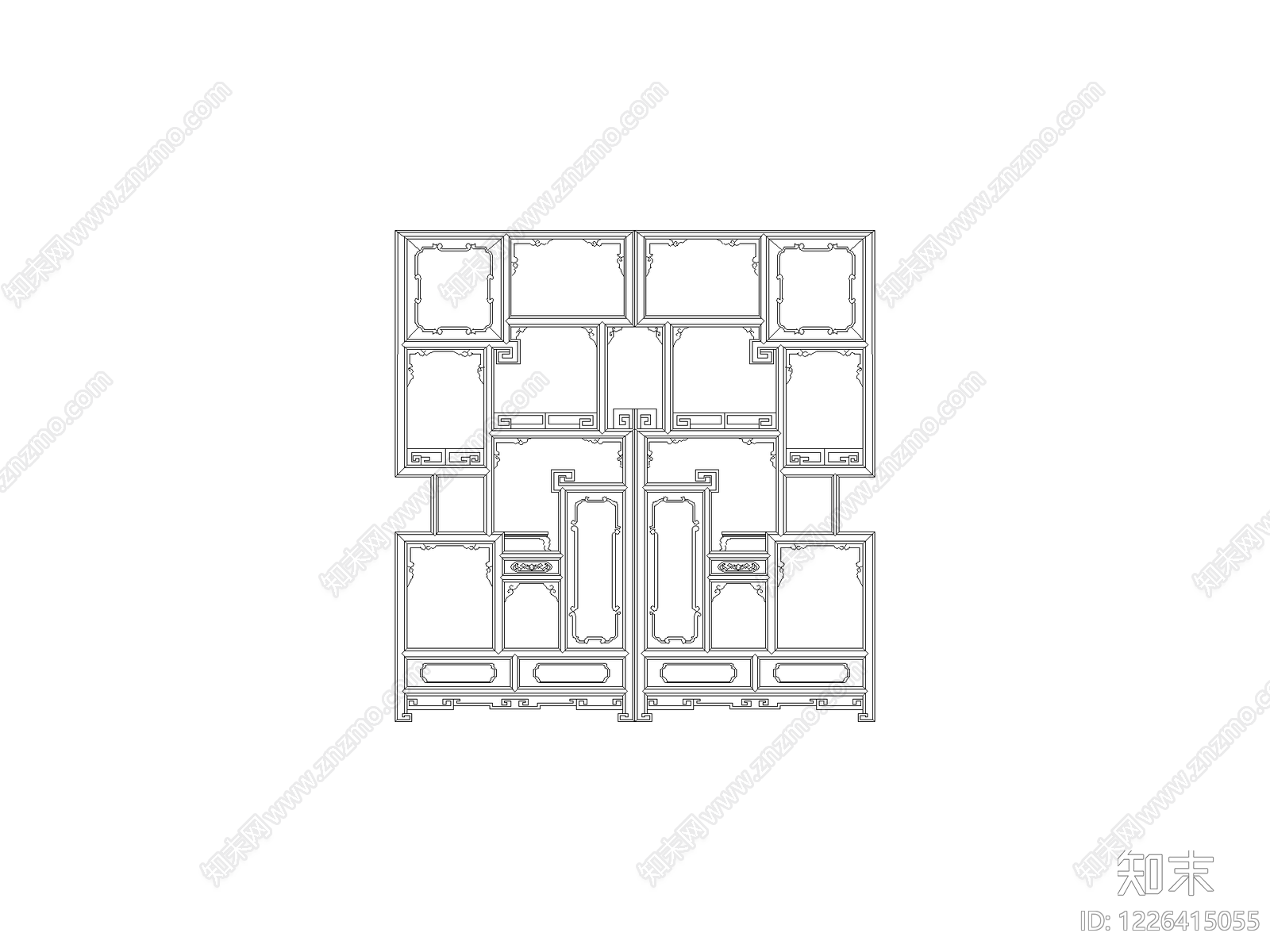 柜子平立面cad施工图下载【ID:1226415055】