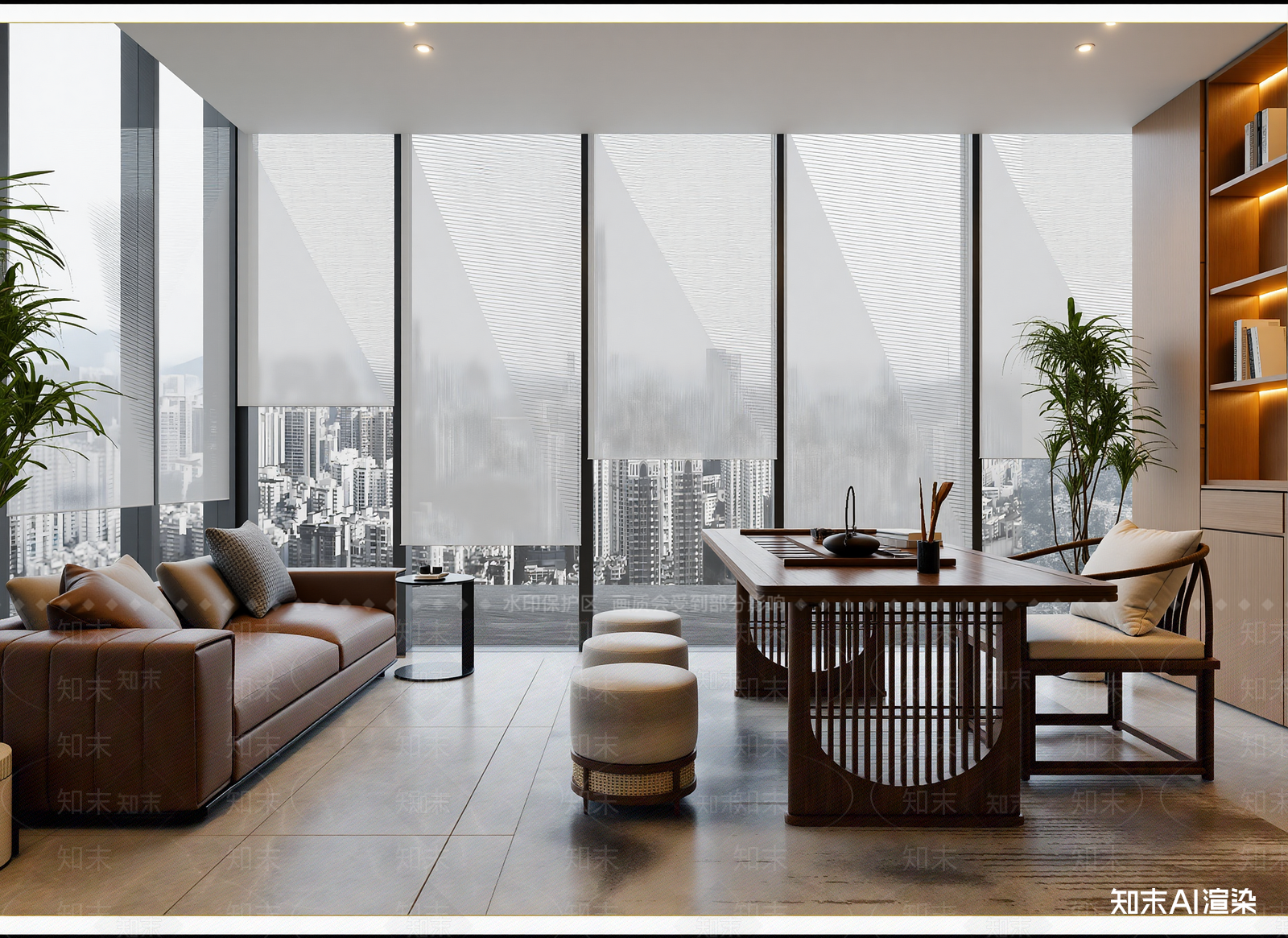 现代茶室3D模型下载【ID:1215042865】