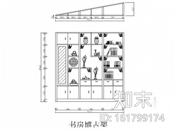 仿古中式三居室家装室内装修图（含效果）施工图下载【ID:161799174】