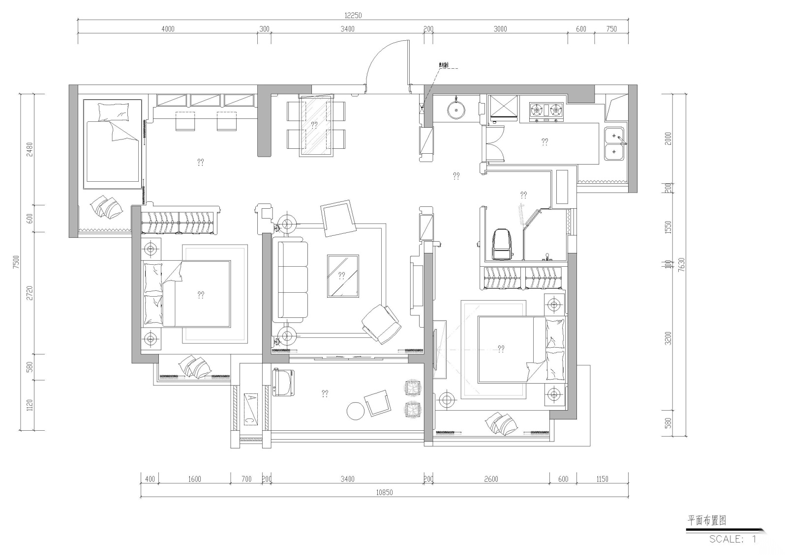 [深圳]东部现代花园36#样板间施工图+3d文件cad施工图下载【ID:160388177】