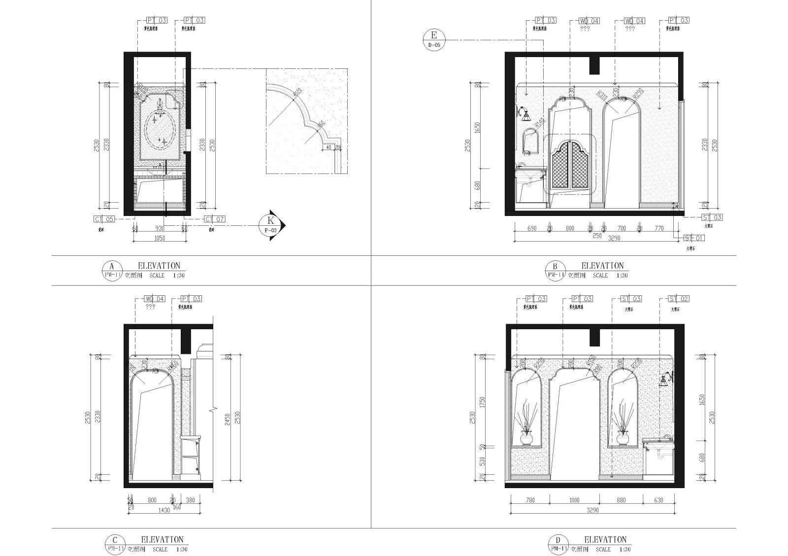 [深圳]东部现代花园36#样板间施工图+3d文件cad施工图下载【ID:160388177】