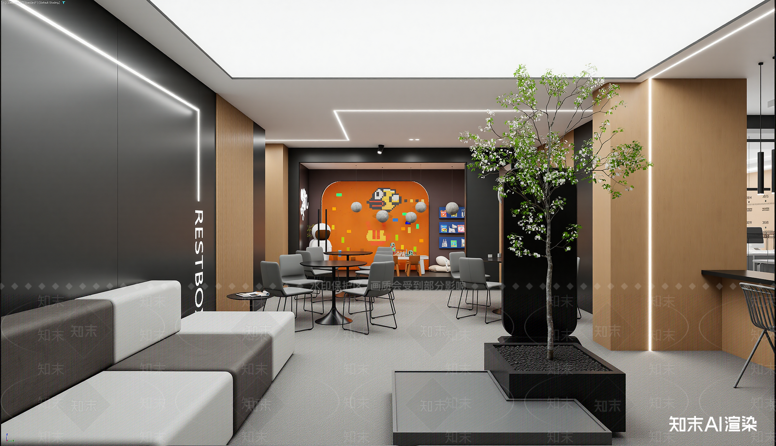 现代休息区3D模型下载【ID:1221472945】