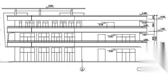 某三层临街底商办公楼建筑方案图施工图下载【ID:151510124】