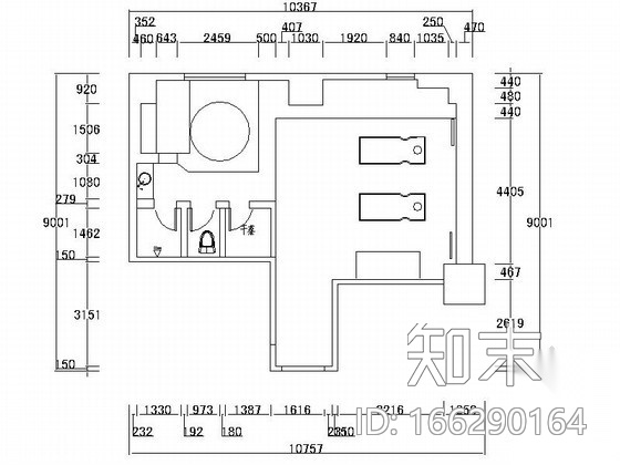 休闲桑拿VIP室装修图cad施工图下载【ID:166290164】