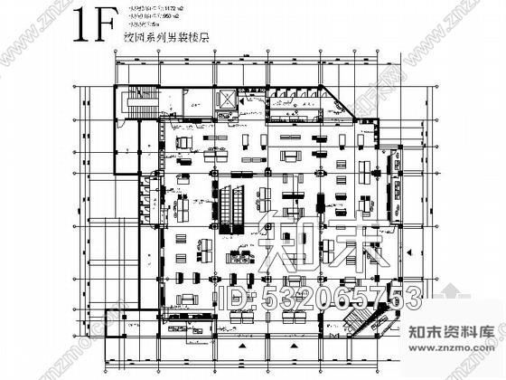 施工图湖北某服装名品专卖店室内装修施工图含效果cad施工图下载【ID:532065753】