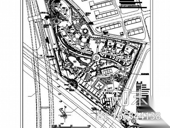 某住宅小区中心景观规划方案cad施工图下载【ID:166544138】