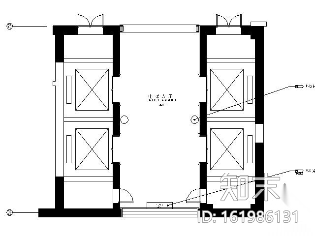 五星假日酒店电梯厅施工图（含效果）施工图下载【ID:161986131】