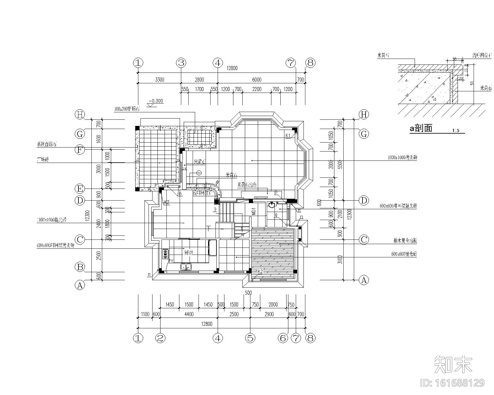 某别墅装修全套施工图cad施工图下载【ID:161688129】