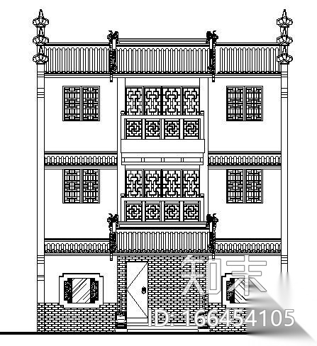 某徽派建筑设计方案图施工图下载【ID:166454105】