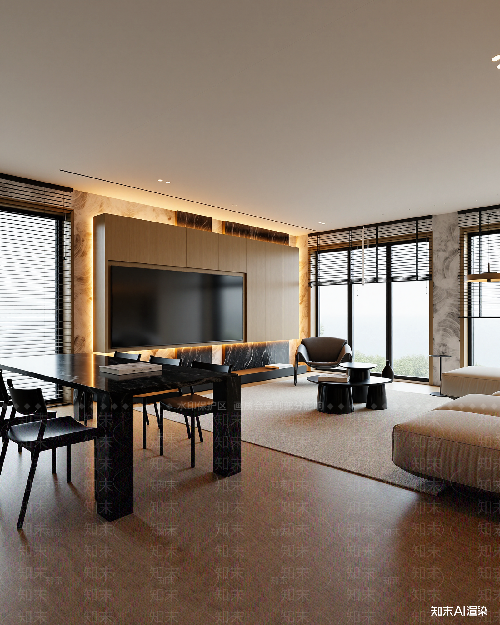现代客餐厅3D模型下载【ID:1221705890】
