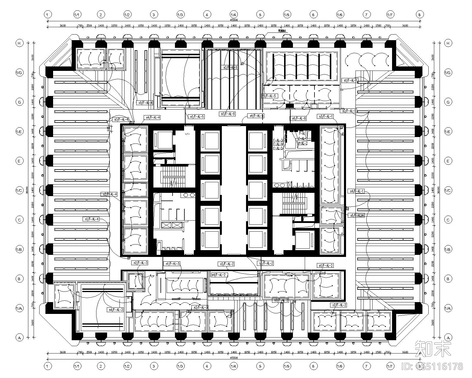 [广州]某办公室装修完整CAD施工图+工程报价预算cad施工图下载【ID:165116178】