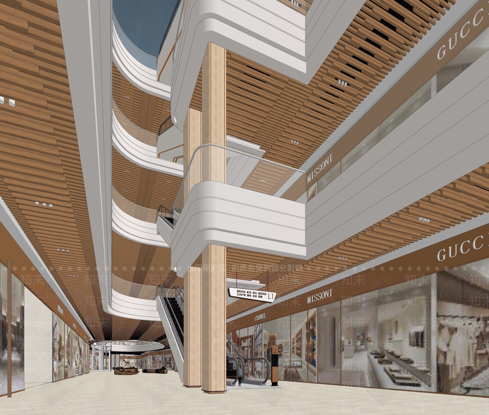 现代商场su模型下载【id:189627176】