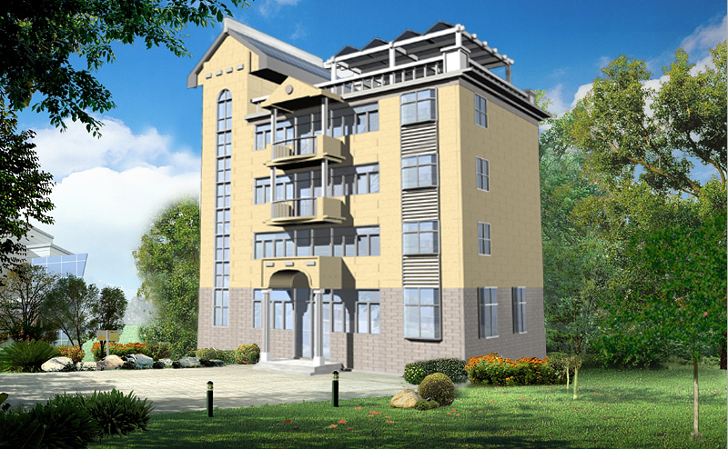 四层现代风格别墅建筑设计方案（包含CAD）施工图下载【ID:149870145】