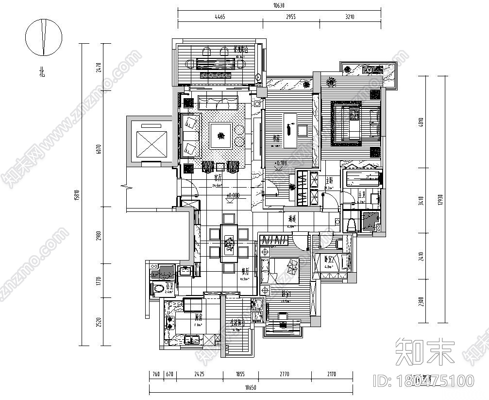 [广东]汕头香域水岸3栋住宅装修施工图施工图下载【ID:180475100】