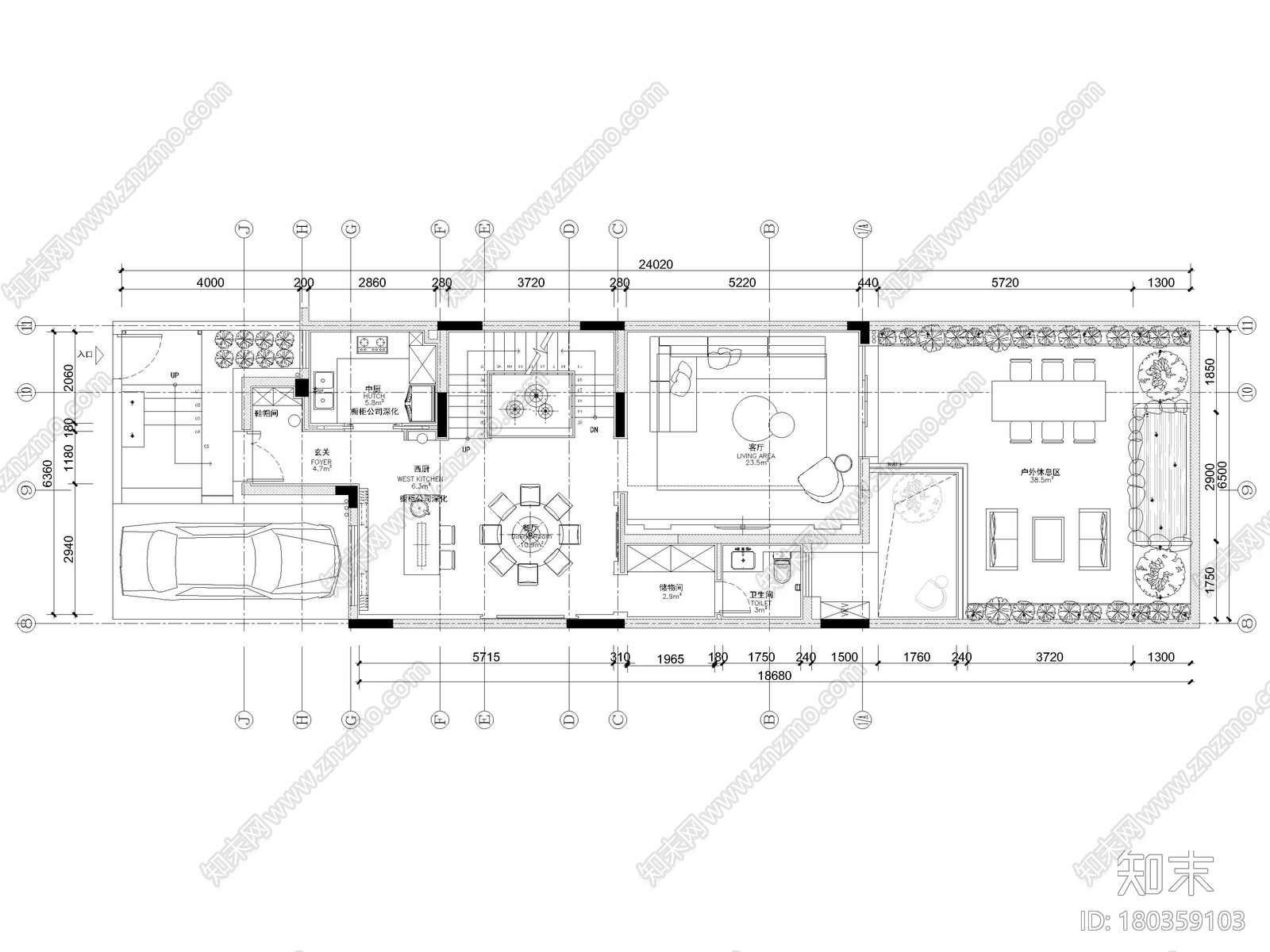 [广东]275㎡现代三层四居别墅样板间施工图施工图下载【ID:180359103】