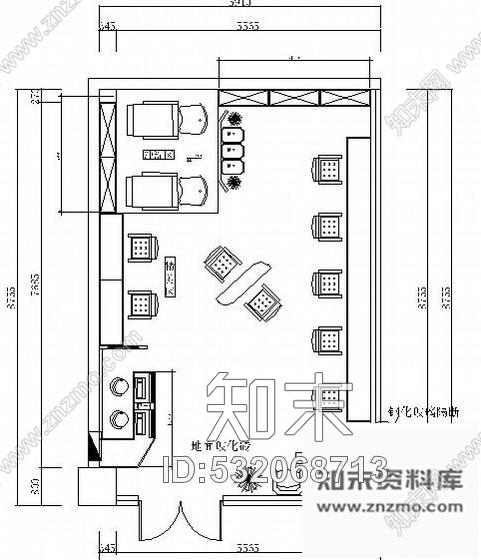 施工图山东黑白流线风小空间理发店设计含效果图施工图下载【ID:532068713】