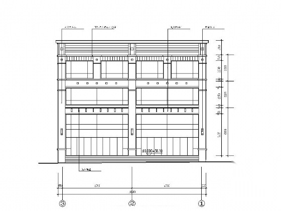 [长兴岛]某城市广场三层商业街建筑施工图cad施工图下载【ID:165401119】