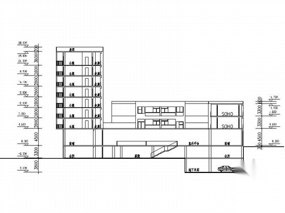 [成都]某城市花园低层商业街建筑方案图cad施工图下载【ID:166552181】