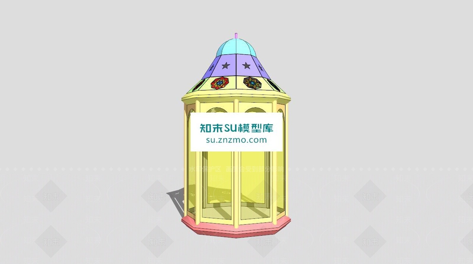 彩虹颜色灯笼SU模型下载【ID:170083141】