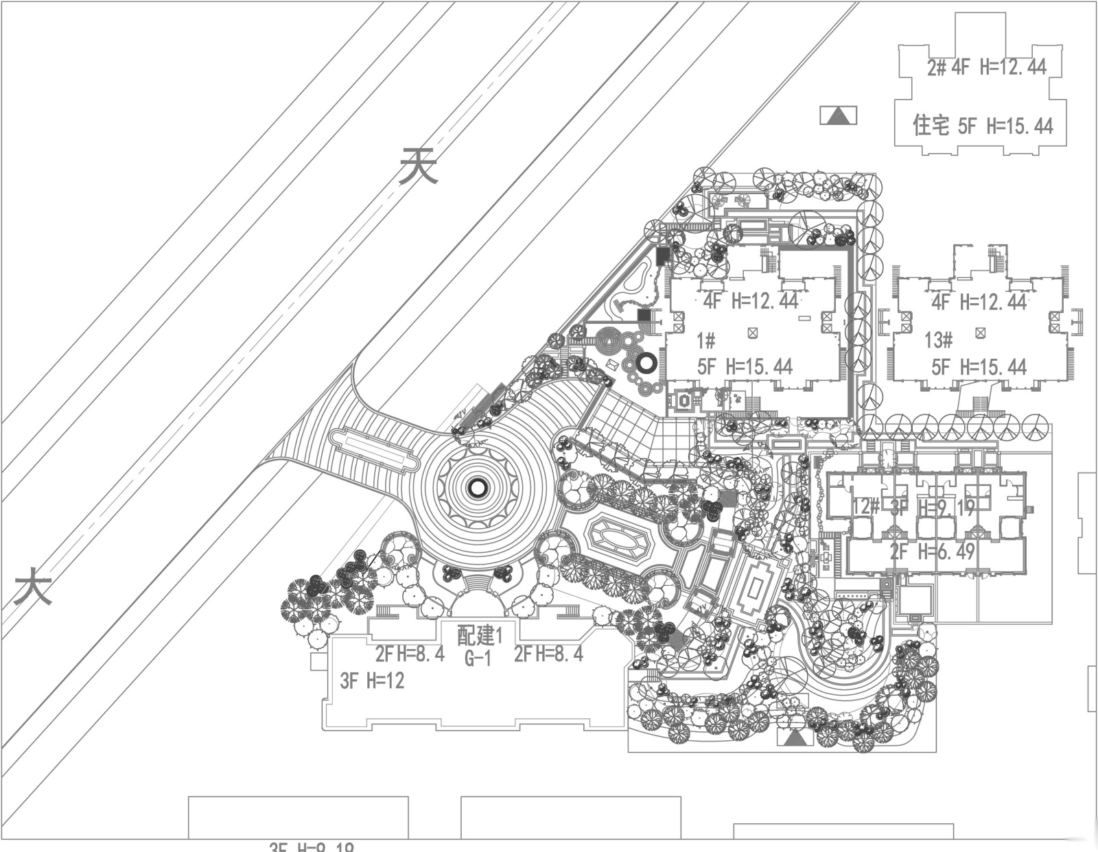 [天津]滨海住宅区别墅景观规划设计方案cad施工图下载【ID:161080184】