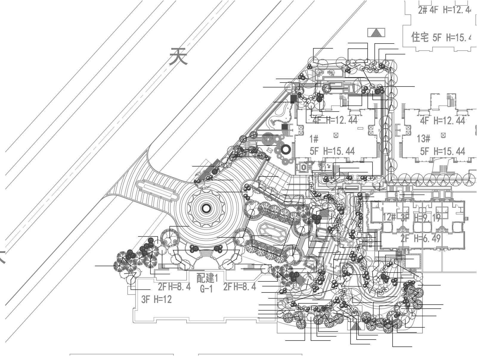 [天津]滨海住宅区别墅景观规划设计方案cad施工图下载【ID:161080184】