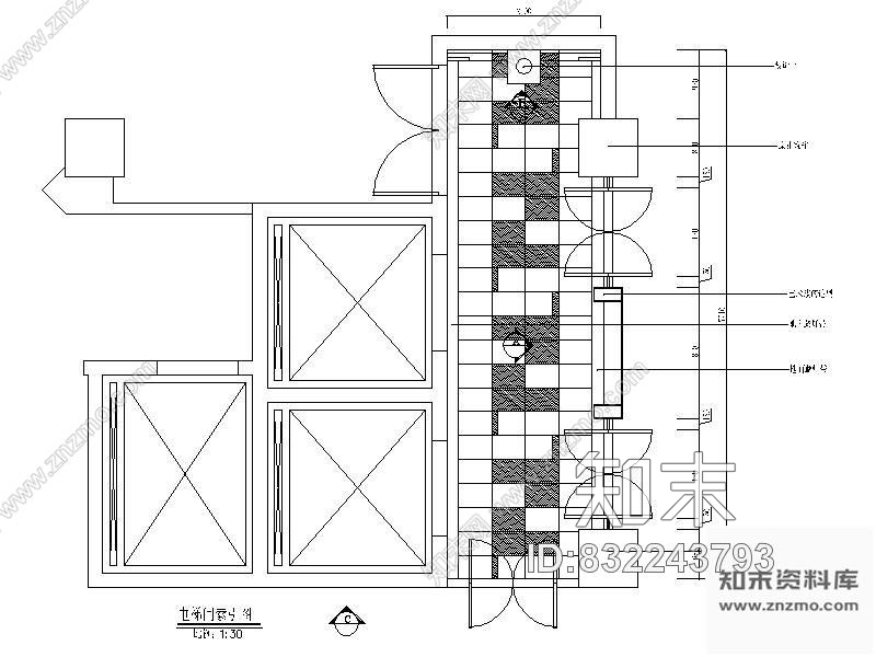 图块/节点酒店电梯间装饰详图施工图下载【ID:832243793】