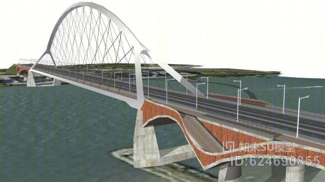 stadsbrug德oversteek，奈梅亨SU模型下载【ID:624690855】