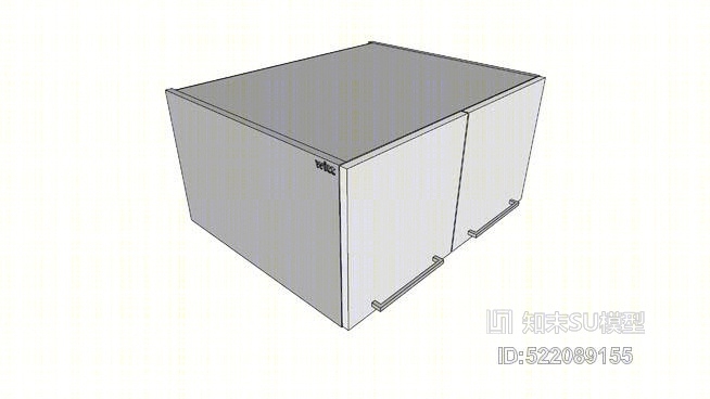 壁式冰箱柜W/2门-多门风格-动态厨柜-参数尺寸-WITT厨房®SU模型下载【ID:522089155】