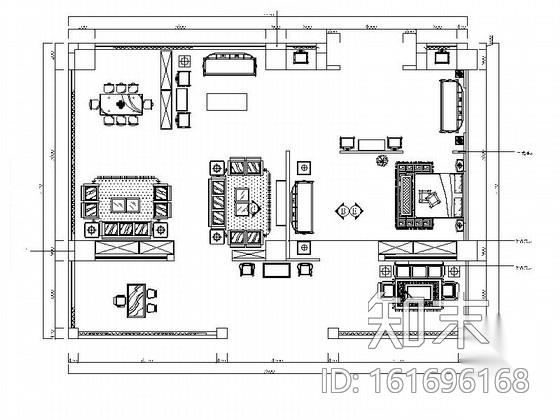 [上海]中式风格家具展厅室内装修施工图施工图下载【ID:161696168】