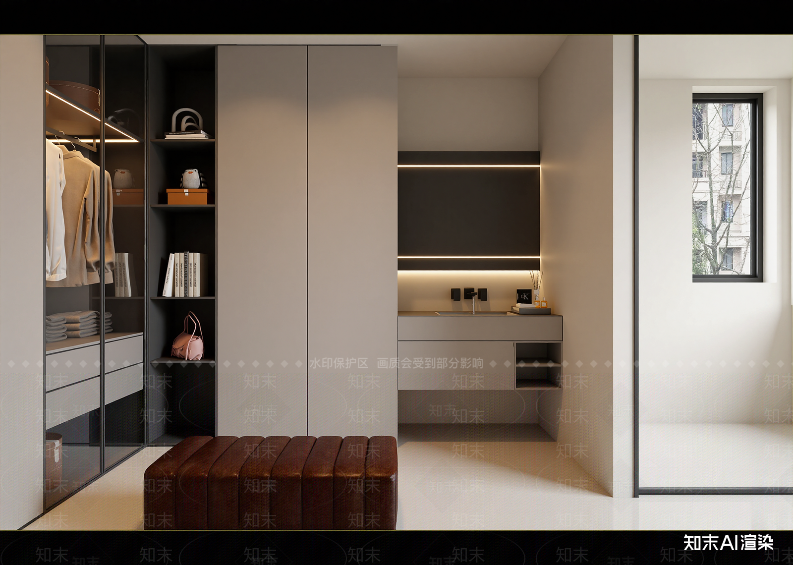 现代衣帽间3D模型下载【ID:1214451830】