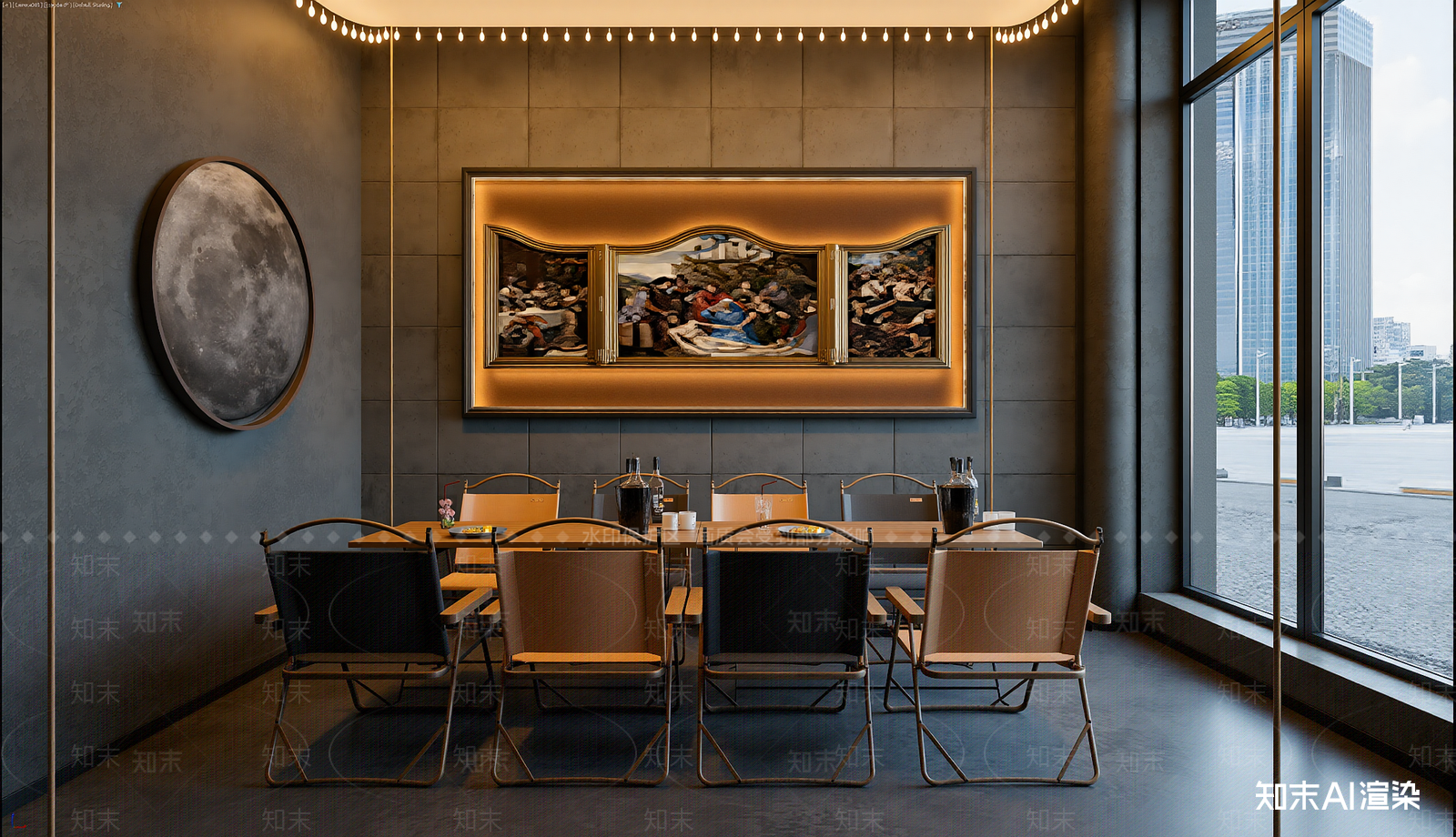 工业风酒店餐厅3D模型下载【ID:1221850160】