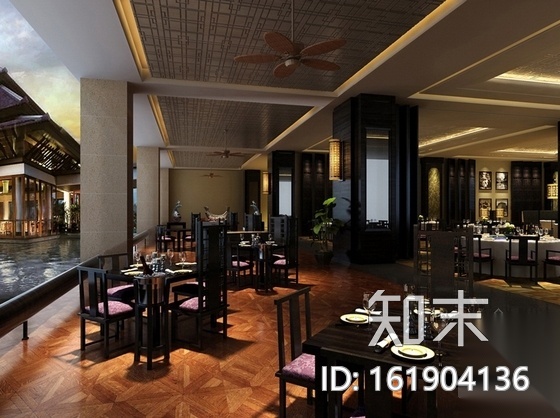 [云南]精品高级现代风格商务酒店中餐厅室内装修施工图（...cad施工图下载【ID:161904136】