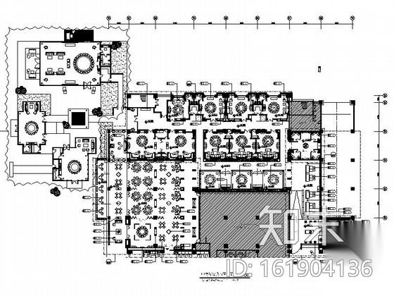 [云南]精品高级现代风格商务酒店中餐厅室内装修施工图（...cad施工图下载【ID:161904136】