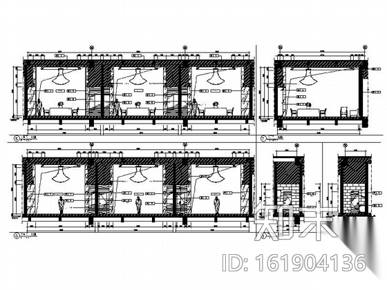 [云南]精品高级现代风格商务酒店中餐厅室内装修施工图（...cad施工图下载【ID:161904136】