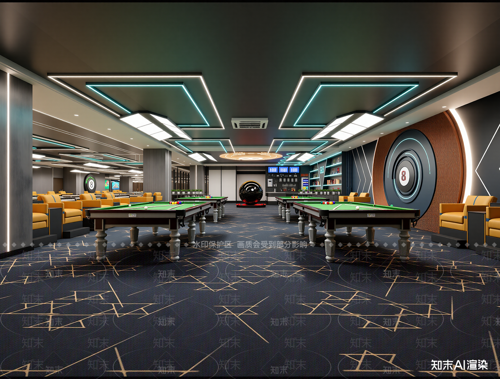 现代台球室3D模型下载【ID:1214584376】