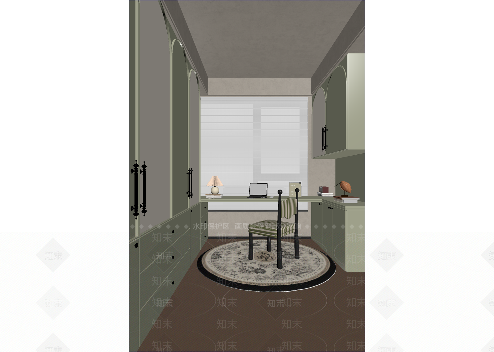 现代书房3D模型下载【ID:1214844467】