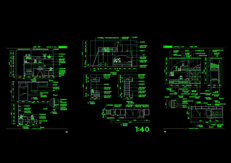 儿童床设计图cad图块cad施工图下载【ID:149766185】