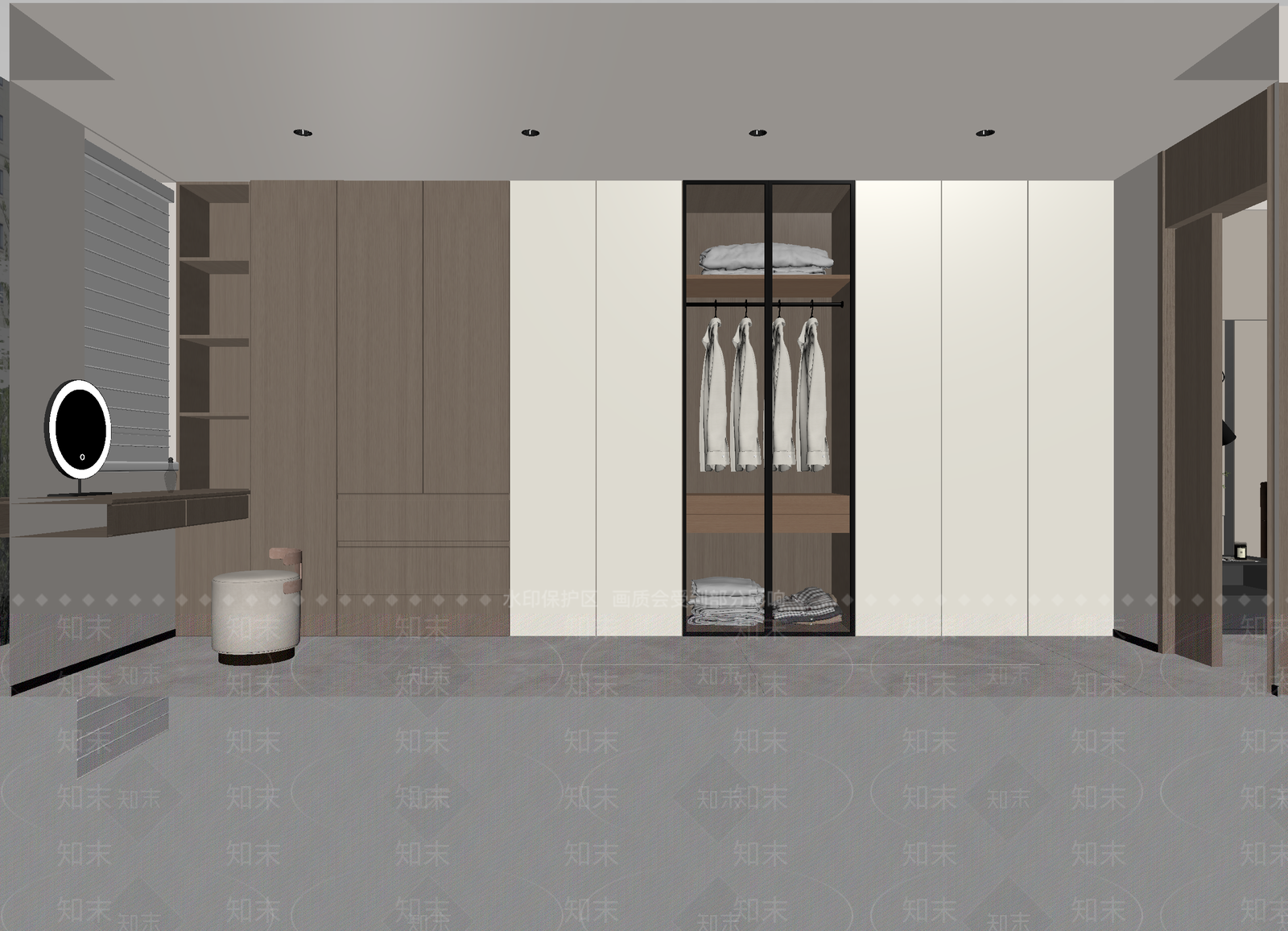 极简衣帽间3D模型下载【ID:1215050698】