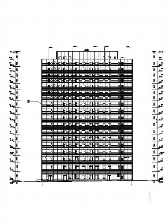 17层现代风格旧车交易市场建筑施工图cad施工图下载【ID:165140156】