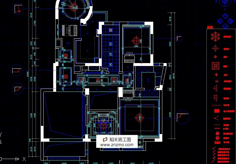 东易日盛大户型施工图，超详细cad施工图下载【ID:56890952】