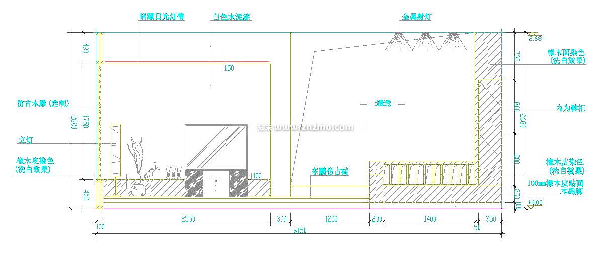 电视柜cad施工图下载【ID:181289121】